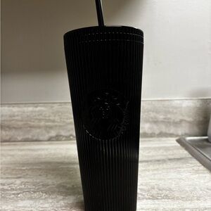 Starbucks Black Textured Tumbler with Straw
